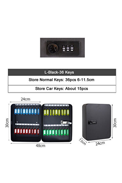 Choice صندوق قفل متعدد المفاتيح برمز مرور أسود على شكل حرف L، صندوق تخزين آمن...