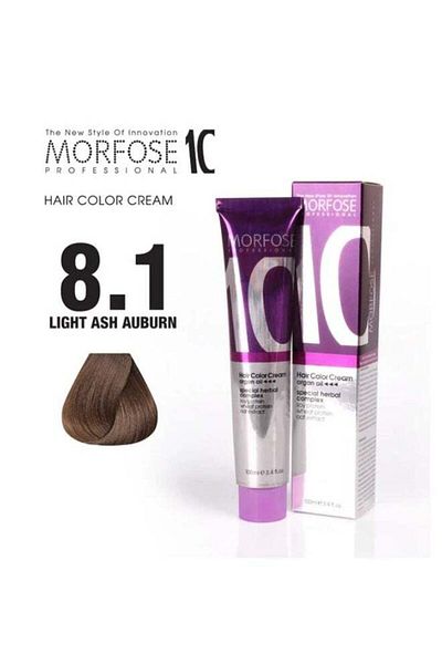 Morfose Morfose 10 Hair Color Cream with Argan Oil - 8.1 Ash Blonde, 100ml