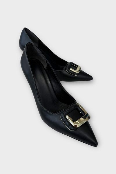 Liger Pantofi cu toc de 8 cm pentru femei |   NEGRU-AUR