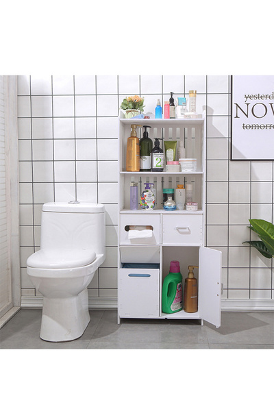 sharpdo Floor to Floor Waterproof Storage Rack and Storage Cabinet in Bathroom and Bathroom 48*27.5*120cm