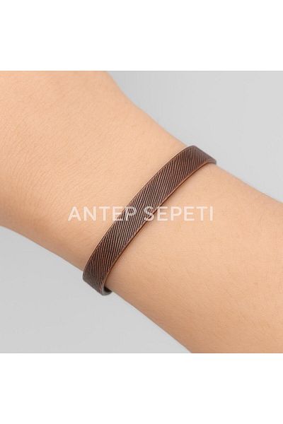 ANTEPSEPETİ Copper Line Patterned Bracelet (6mm)