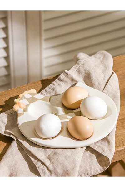 LC Waikiki Lcw Home Mixed Figured Egg Serving Plate