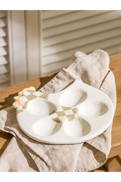 LC Waikiki Lcw Home Mixed Figured Egg Serving Plate