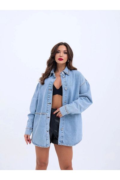 Butik 6918 Model Blue Denim Jacket