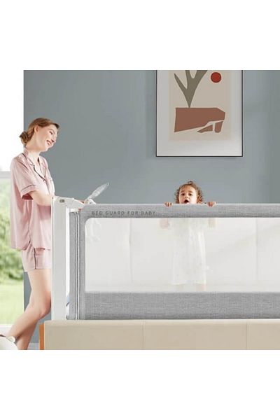 Chock chick Premium Bed Side Protection Xxl Adjustable Height 81-96 Cm, 102 Cm, Dark Gray