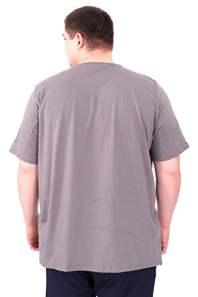 ModeXL Чоловіча футболка великого розміру Mode XL - Велосипедна комір U25027 Фума