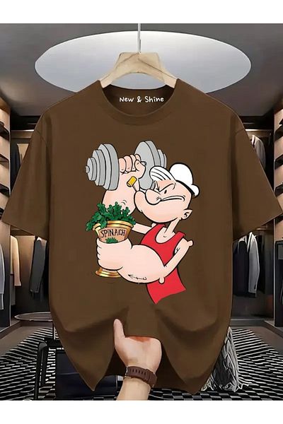 New Shine Μπλουζάκι Popeye Popeye Printed Large Size Oversize T-Shirt
