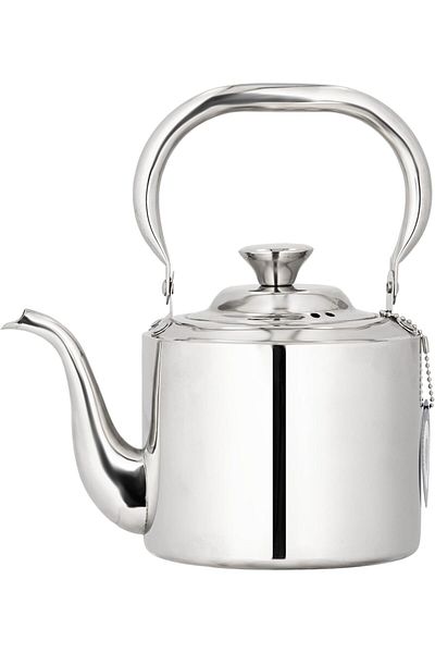 ALSAIF 2L Saif Teapot, durable and elegant, ideal for serving tea and other teas. Silver color.
