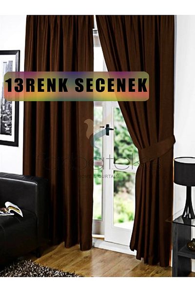 farbateks Coffee Brown Color Sunshade Blackout Blackening Background Curtain Flat Planting