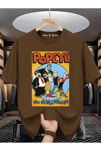 New Shine Μπλουζάκι Popeye Popeye Printed Large Size Oversize T-Shirt