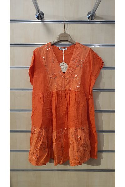 Park Moda Sequin Short Linen Dress