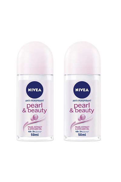 NIVEA Antiperspirant Roll-On For Women Pearl & Beauty Value Pack 2 x 50 ml