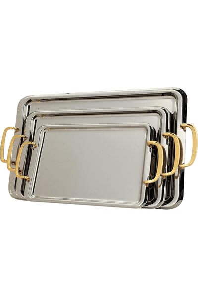Generic Set of serving trays with side handles, modern and elegant design to ...