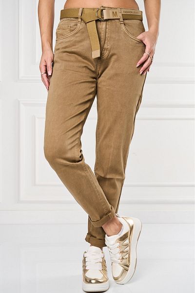 Joana Women's Mom Fit Khaki Jeans Emine