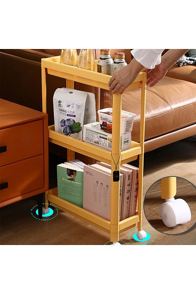 sharpdo 3-layer Kitchen Crevice Rack Refrigerator Bathroom Floor Stand Nordic Style