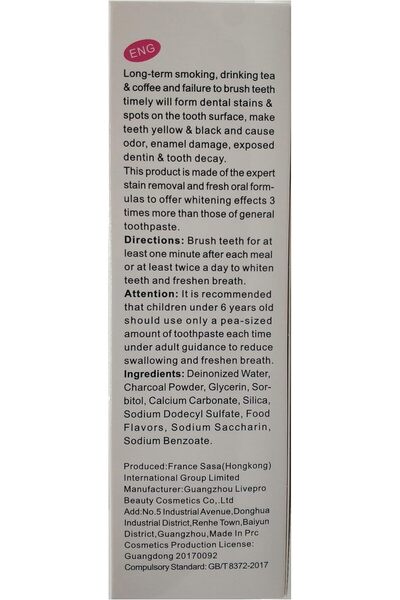 Aichun Beauty Charcoal 3 DAY Whitening Toothpaste Collagen Removes Stains Rem...