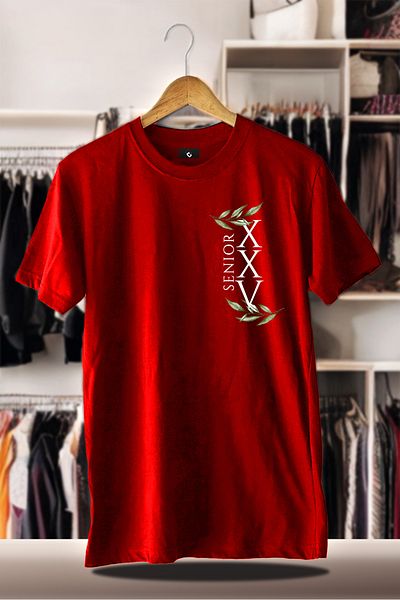 FEEL STYLE Cotton Oversize Printed 3 Thread Raised Red T-Shirt