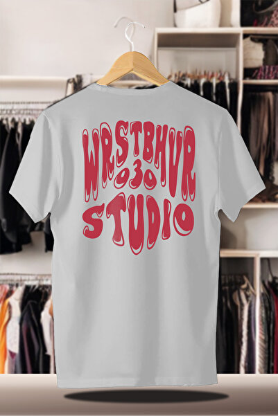 CC STORE Cotton Oversize Printed 3 Thread Raised White T-Shirt Wrst Studio