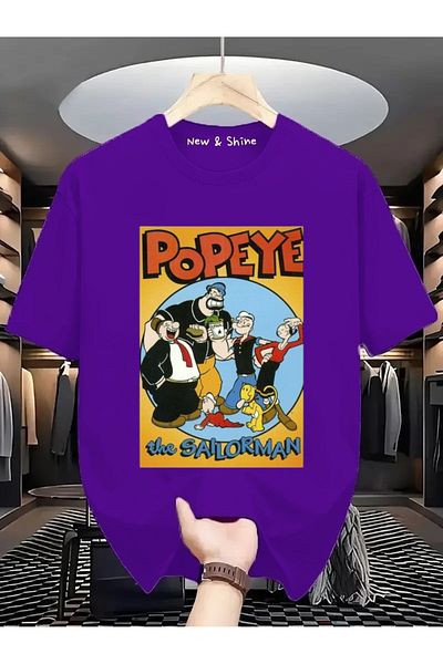 New Shine Μπλουζάκι Popeye Popeye Printed Large Size Oversize T-Shirt