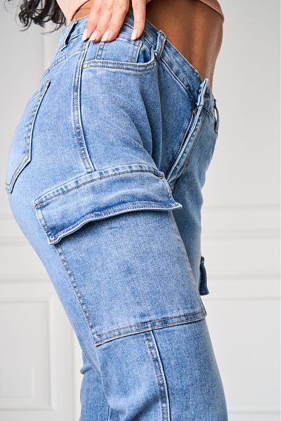 Joana Blugi dama Mom Fit Albastri Danny