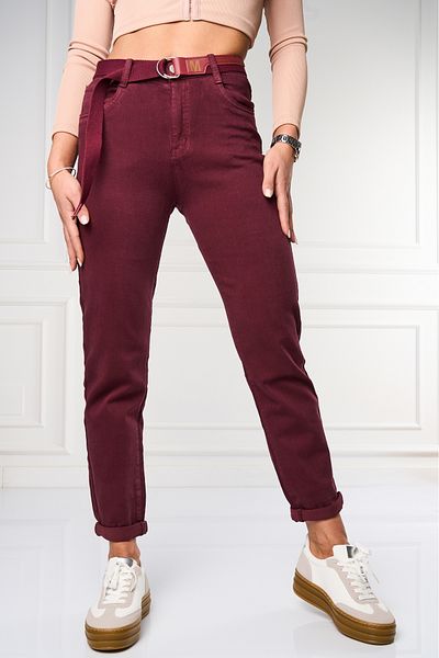 Joana Women's Mom Fit Jeans Bordeaux Emine