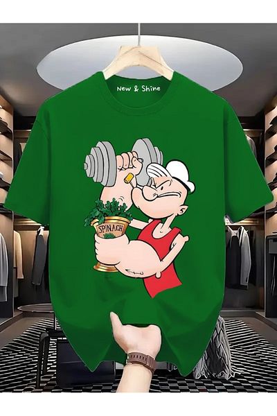 New Shine Μπλουζάκι Popeye Popeye Printed Large Size Oversize T-Shirt