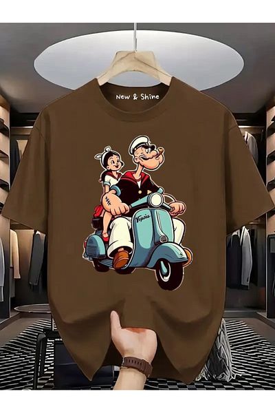 New Shine Μπλουζάκι Popeye Popeye Printed Large Size Oversize T-Shirt