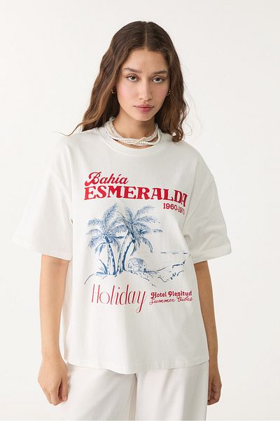 Stradivarius Bahia Esmeralda print T-shirt