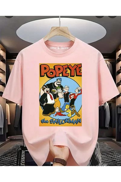 New Shine Μπλουζάκι Popeye Popeye Printed Large Size Oversize T-Shirt