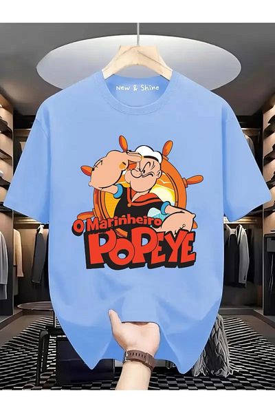 New Shine Μπλουζάκι Popeye Popeye Printed Large Size Oversize T-Shirt