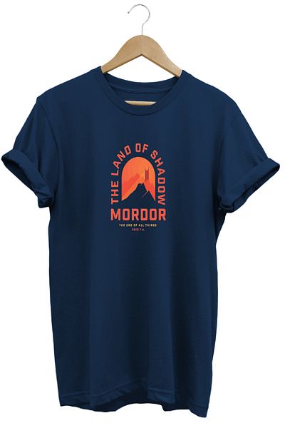 remonz Lotr Lord of the Rings Mordor με εμπριμέ κοντομάνικο μπλουζάκι από βαμβακερό λαιμόκοψη