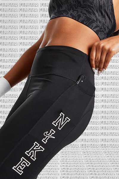 Nike Epic Fast Running Leggings Graphic Printed Multi-Pocketed Tights Black