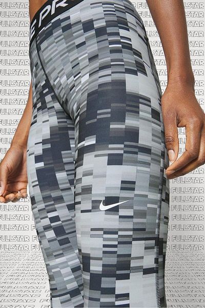 Nike Pro Dri Fit Printed 7/8 Leggings de antrenament Printed Recovery Leggings pentru femei Negri