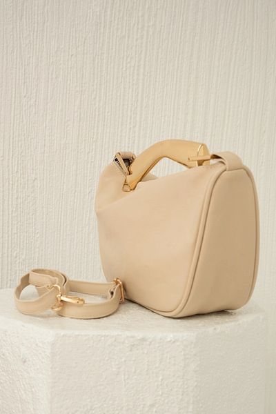 LamintaGlobal Γυναικεία τσάντα Abella Cream Gold Handle