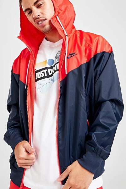 Nike Windrunner Full Zip Jacket Куртка з капюшоном для чоловіків Вітровка Синя Червона