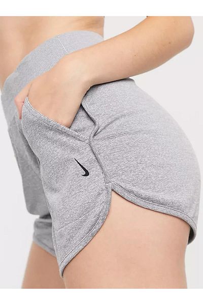 Nike Pantaloni scurți gri Yoga cu nervuri pentru femei - tăiat cu nervuri