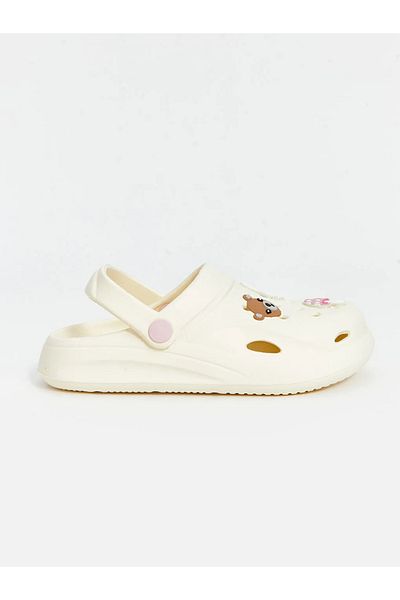 LC Waikiki Lcw Steps Ecru Printed Girls' Beach Sandals