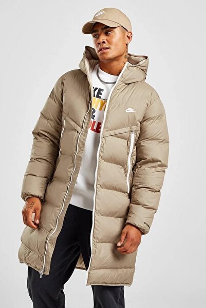 Nike Storm Fit Primaloft Filled Full Zip Brown Parka Erkek Uzun Mont Parka Sü...