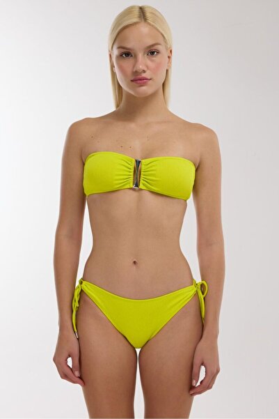 AYYILDIZ 5606 Yellow Strapless Bikini Set