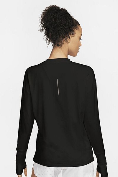 Nike Hanorac negru pentru alergare Dri Fit Element pentru femei - Top de antrenament cu mâneci lungi