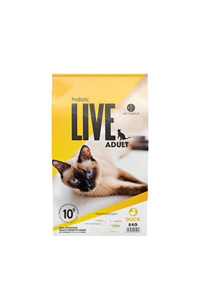 Probiotic Live Duck Dry Adult Cat Food - 8 Kg