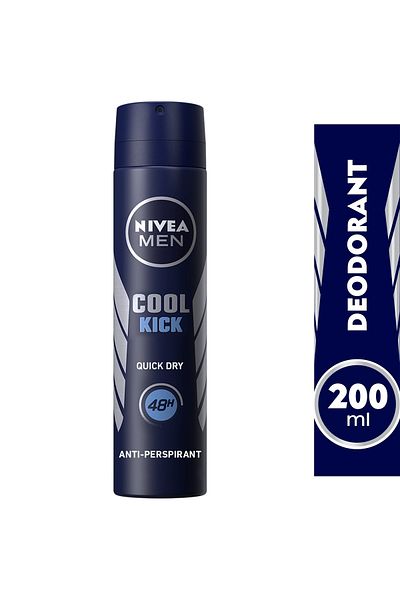 NIVEA مزيل عرق بخاخ كول كيك للرجال 200 مل، انتعاش يدوم طويلاً وتحكم في الرائحة