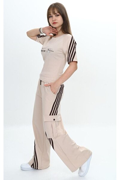 Pantulux Κοριτσίστικο κοστούμι αθλητικής φόρμας με τσέπες & κοντομάνικο μπλουζάκι 100% βαμβάκι