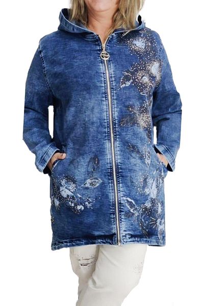 Trieste 5564 Trieste Stone Flower Dsn. Denim Jacket
