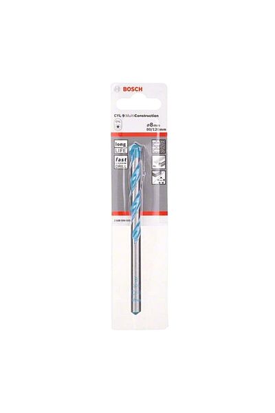 Bosch مثقاب CYL-9 متعدد الاستخدامات مقاوم للكسر، فضي وأزرق، 8 × 120 مم