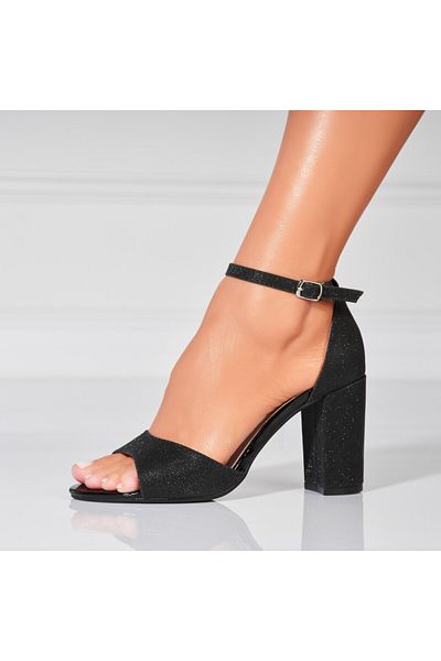 Joana Sandale dama cu Toc Negre din Piele Ecologica Haze