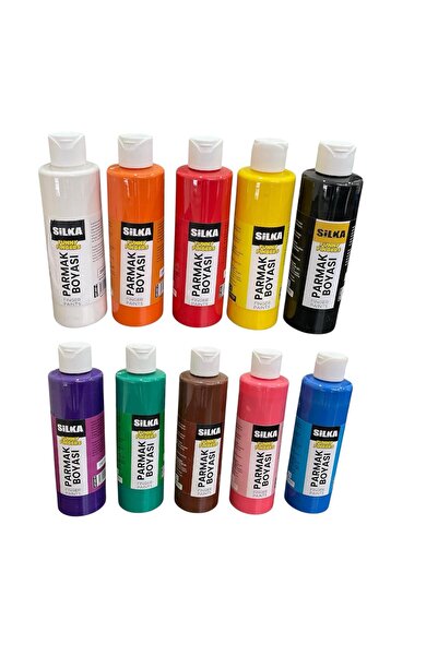 Silka Tüm Renkler Yıkanabilir Parmak Boyası 250 ml X 10'Lu Set
