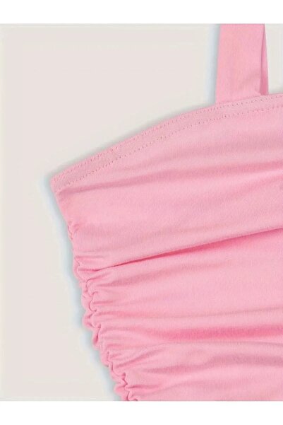 DAXİS Sportwear Company Fiyonklu Yazlık Crop - Fiyonklu Omuzdan Bağlamalı Yazlık Geniş Askılı Üst Bluz