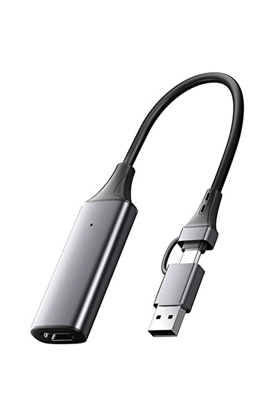 Coverzone Type C Video Capture Yakalama Kartı Uçlu HDMI to Type-C PC Bilgisayar Video Yakalama ZR964
