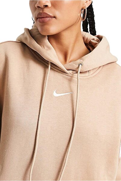 Nike Μπεζ Χρώμα Mini Swoosh Oversized Hoodie